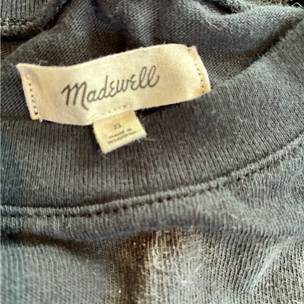 Madewell Black Cropped Elastic-Hem Tee - Picture 3 of 3